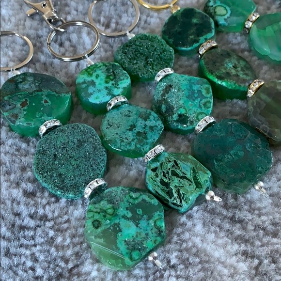 πx2HPπGreen agate stone keychain - Picture 6 of 8
